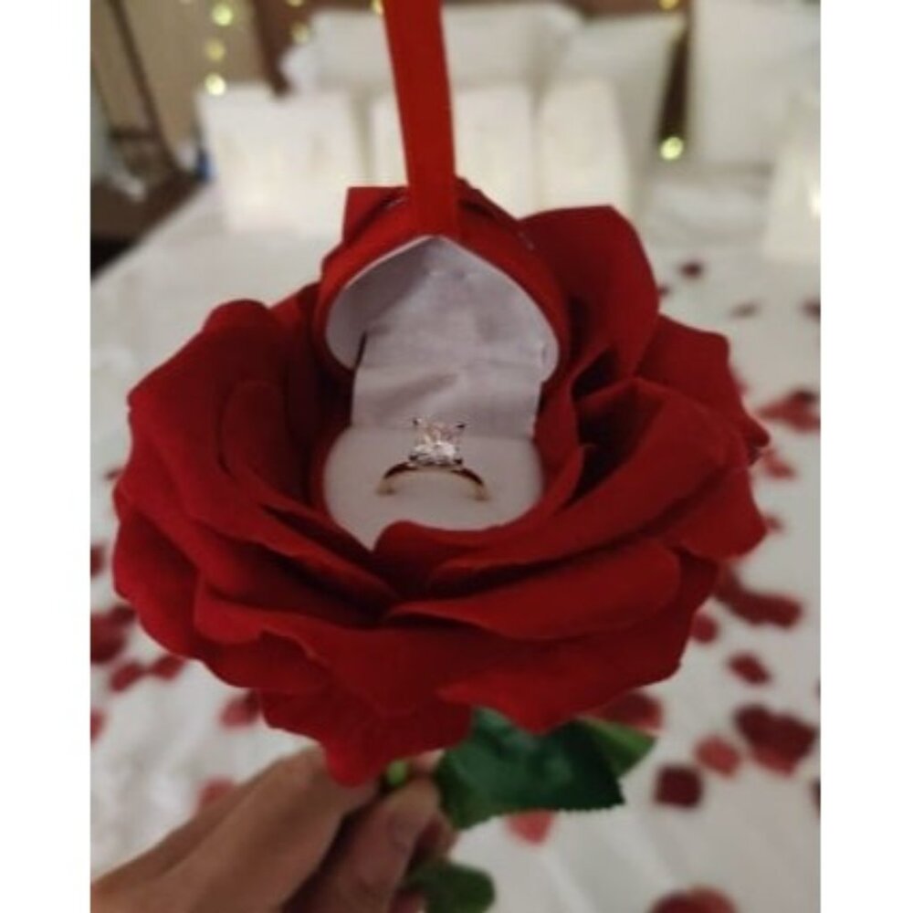 New Rose Ring Box Flower Heart Engagement Ring Box for Proposal Ring